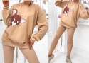 KOMPLET dresowy DAMSKI bluza LEGGINSY prążek MODNY KOLORY XL