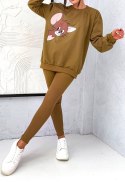 KOMPLET dresowy DAMSKI bluza LEGGINSY prążek MODNY KOLORY XL