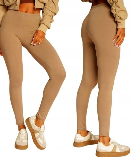 Legginsy DAMSKIE długie BAMBUSOWE Getry Wysoki Stan KOLORY KRYJĄCE M/L