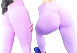 Legginsy sportowe damskie PUSH UP marszczenia SIŁOWNIA KOLORY S/M