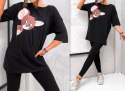 KOMPLET dresowy DAMSKI BLUZKA LEGGINSY prążek MODNY KOLORY M